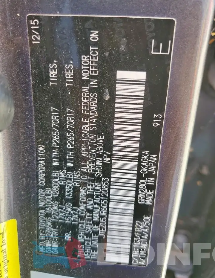 JTEZU5JR6G5120853 Photo# 13
