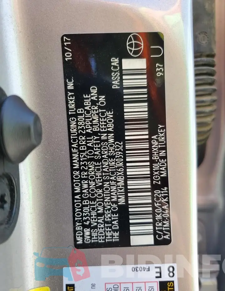 NMTKHMBX6JR039322 Photo# 13