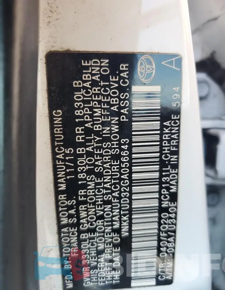 VNKKTUD32GA056643 Photo# 12