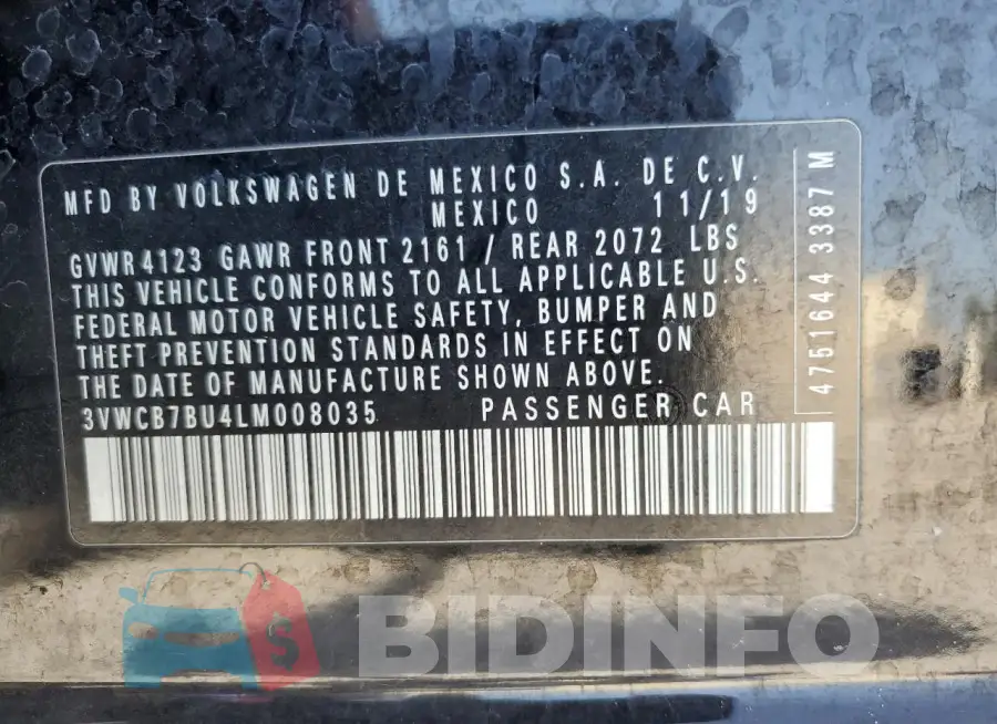 3VWCB7BU4LM008035 Photo# 12