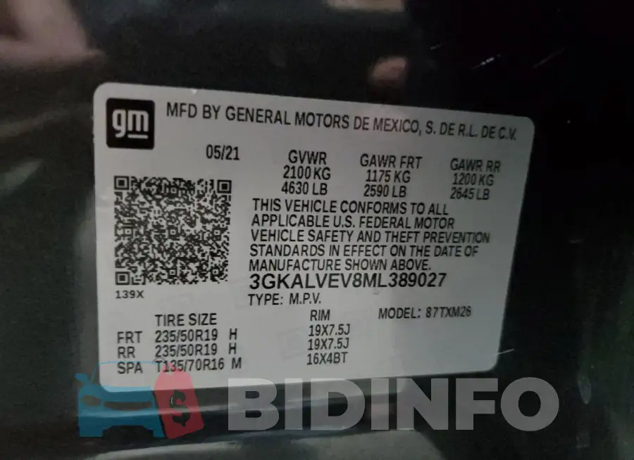 3GKALVEV8ML389027 Photo# 13