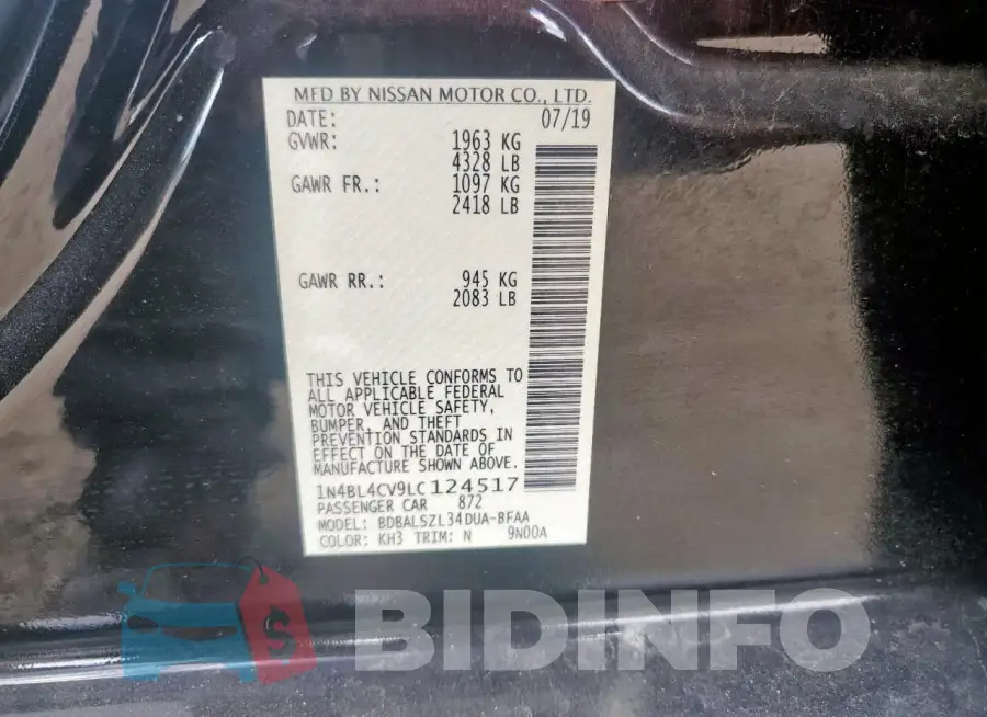 1N4BL4CV9LC124517 Photo# 12