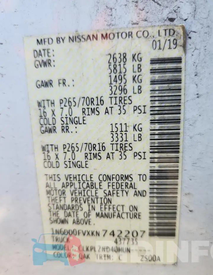 1N6DD0FVXKN742207 Photo# 12