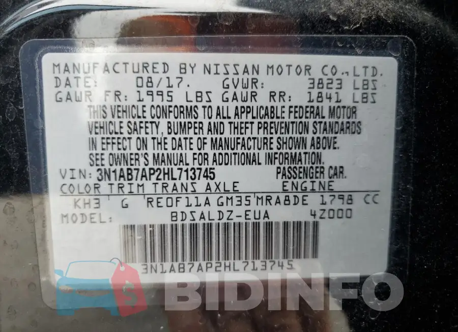 3N1AB7AP2HL713745 Photo# 12
