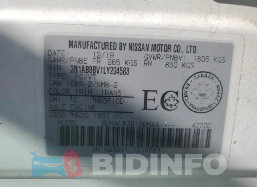 3N1AB8BV1LY204583 Photo# 13