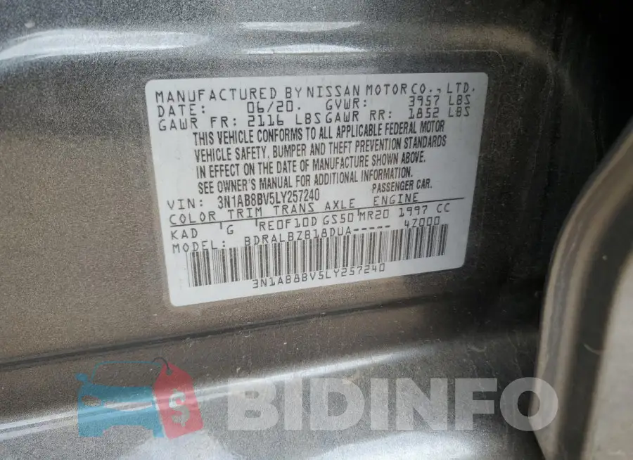 3N1AB8BV5LY257240 Photo# 12