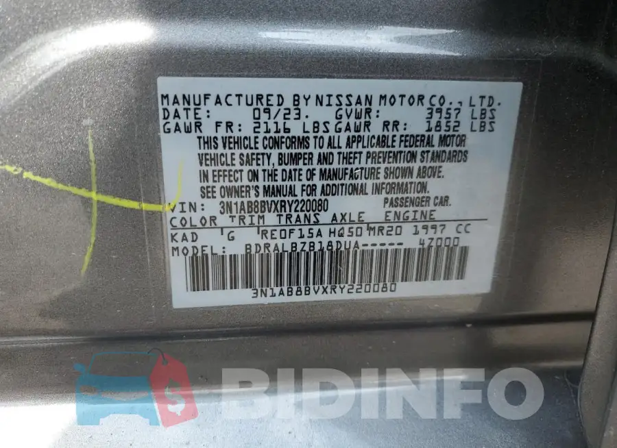 3N1AB8BVXRY220080 Photo# 12
