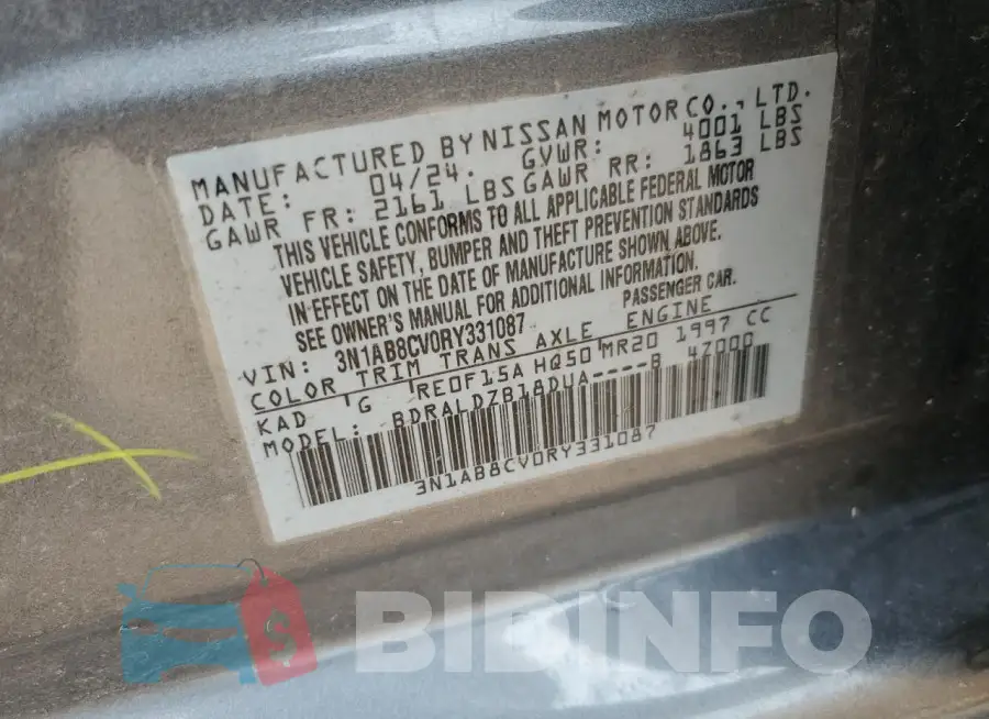 3N1AB8CV0RY331087 Photo# 13