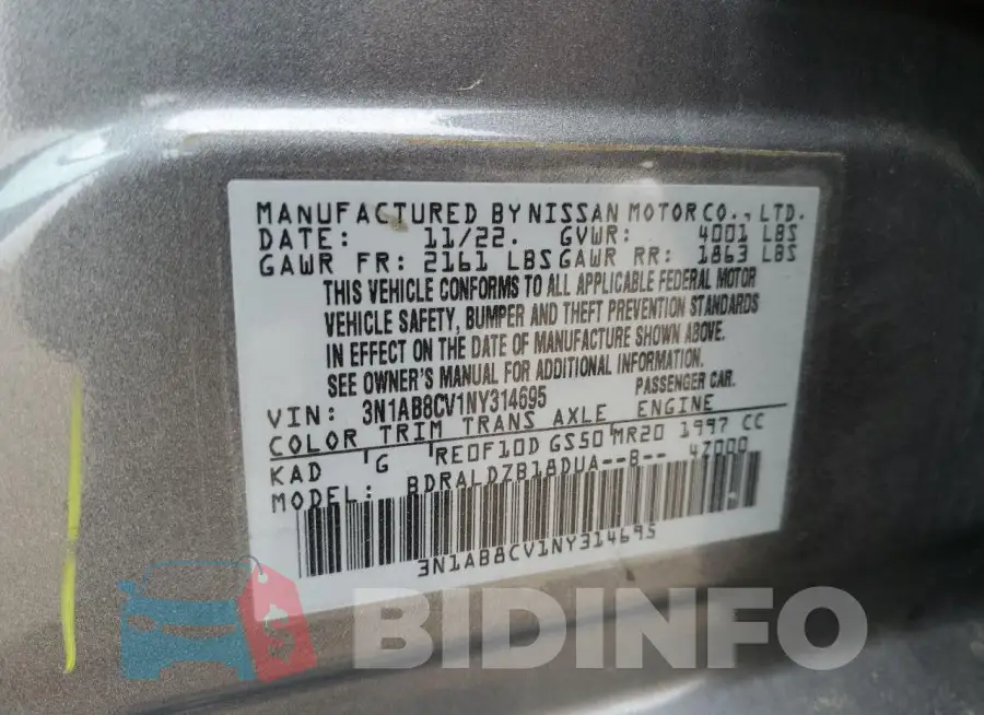 3N1AB8CV1NY314695 Photo# 12