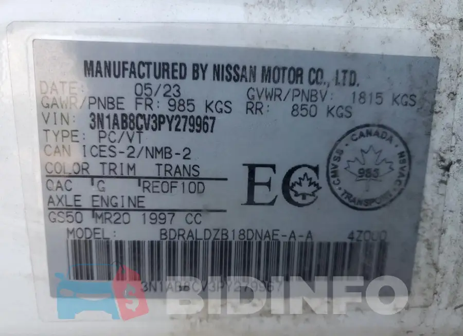3N1AB8CV3PY279967 Photo# 13