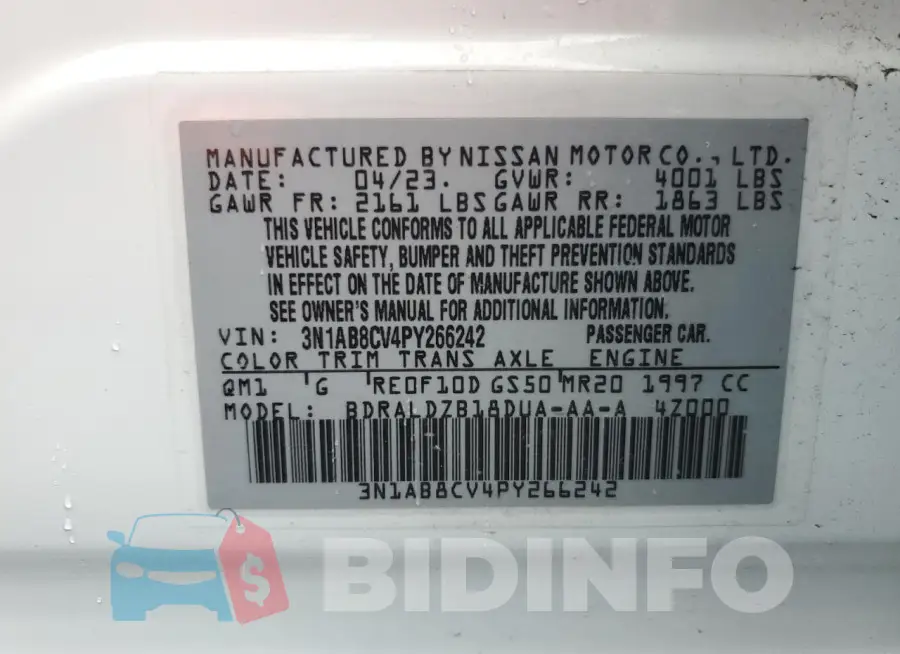 3N1AB8CV4PY266242 Photo# 12