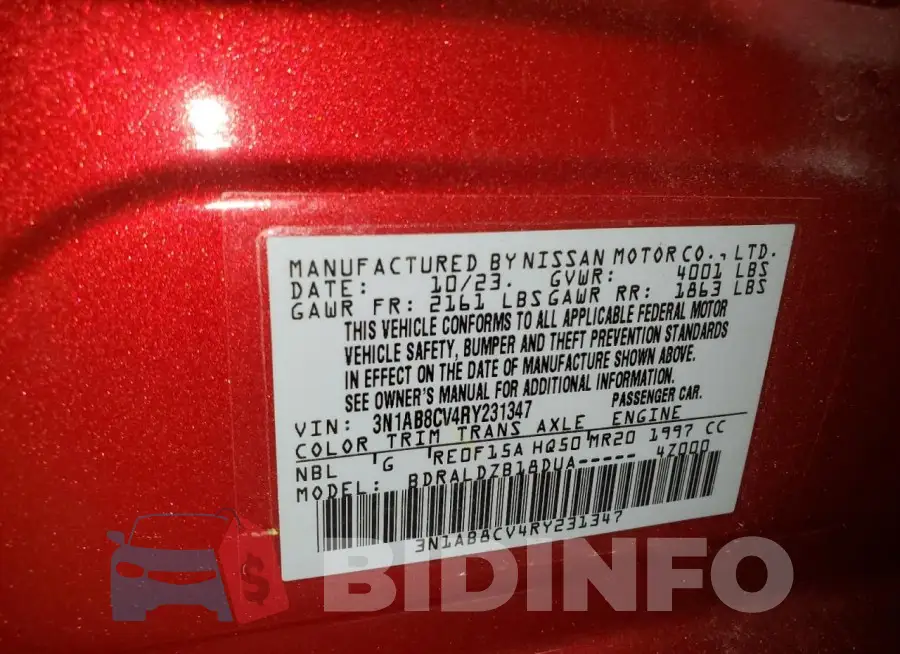 3N1AB8CV4RY231347 Photo# 12