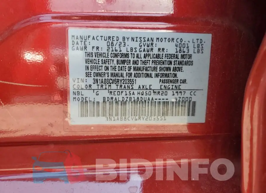 3N1AB8CV6RY203551 Photo# 12