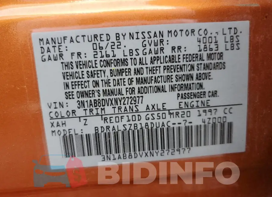3N1AB8DVXNY272977 Photo# 12