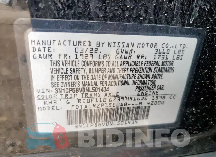 3N1CP5BV0NL501434 Photo# 12