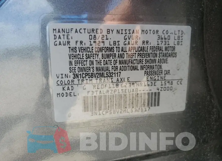3N1CP5BV2ML532117 Photo# 12