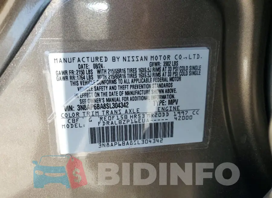 3N8AP6BA8SL304342 Photo# 13