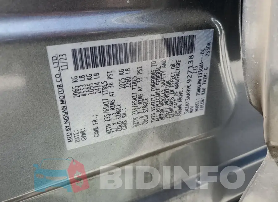 5N1BT3AA9PC927138 Photo# 14