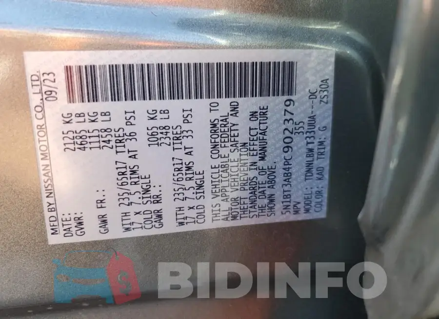 5N1BT3AB4PC902379 Photo# 13