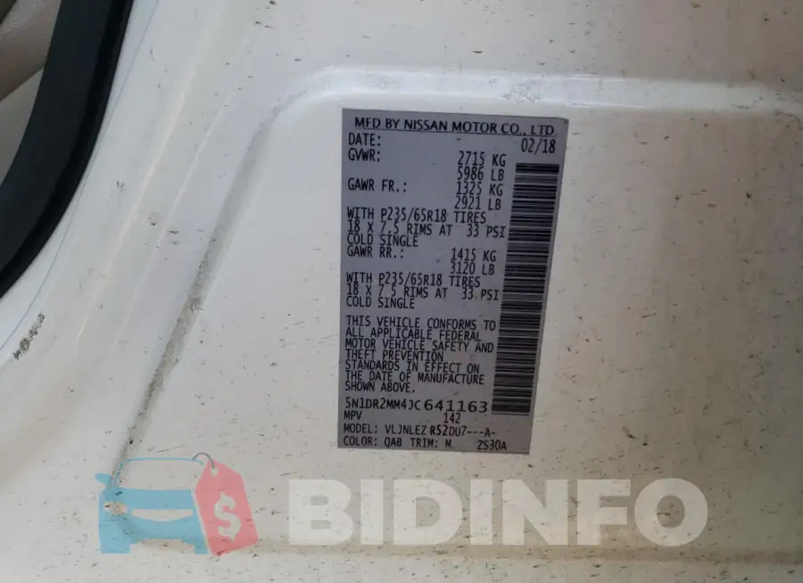 5N1DR2MM4JC641163 Photo# 14