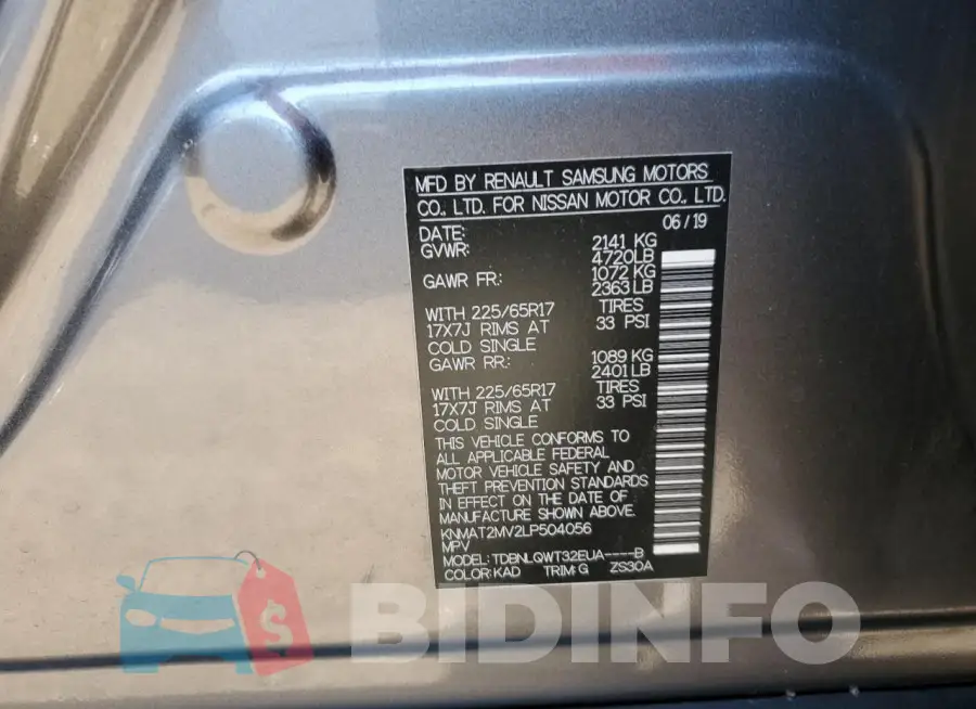 KNMAT2MV2LP504056 Photo# 13