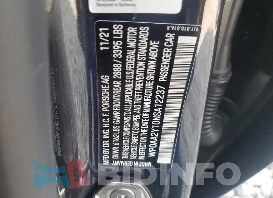 WP0AA2Y10NSA12237 Photo# 12