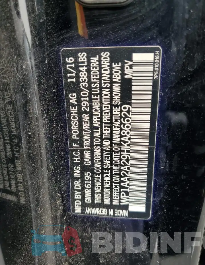 WP1AA2A29HKA86629 Photo# 13