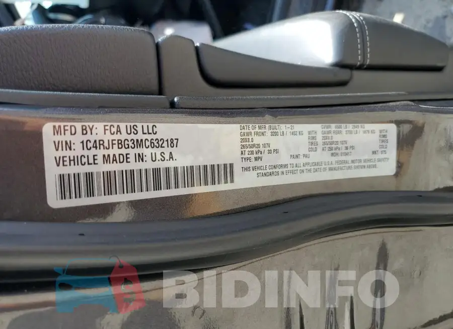 1C4RJFBG3MC632187 Photo# 13
