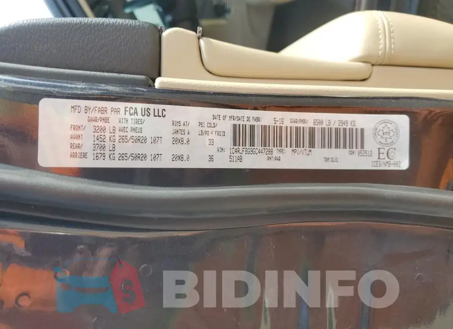 1C4RJFBG9GC447288 Photo# 13