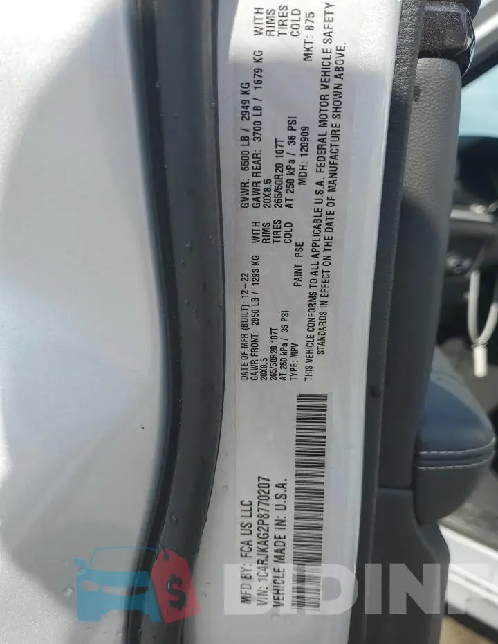 1C4RJKAG2P8770207 Photo# 12