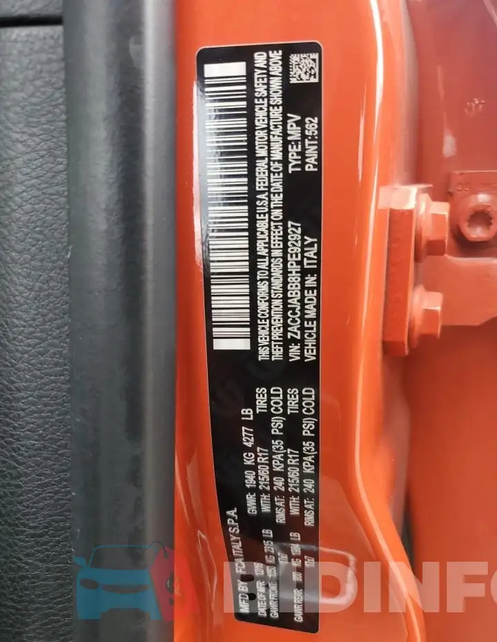 ZACCJABB8HPE92927 Photo# 13