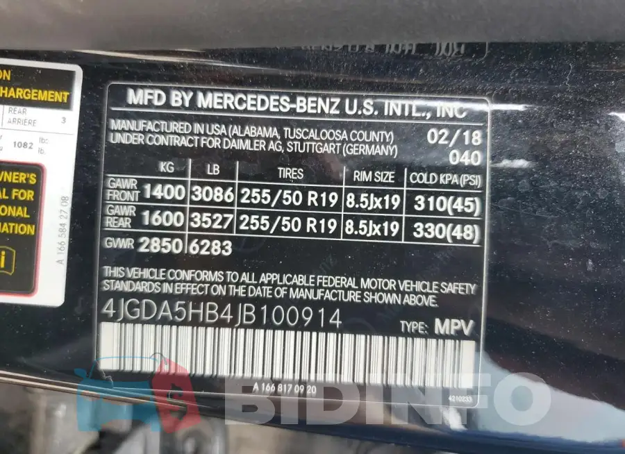 4JGDA5HB4JB100914 Photo# 13