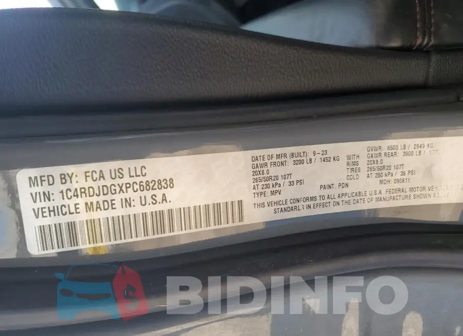 1C4RDJDGXPC682838 Photo# 13