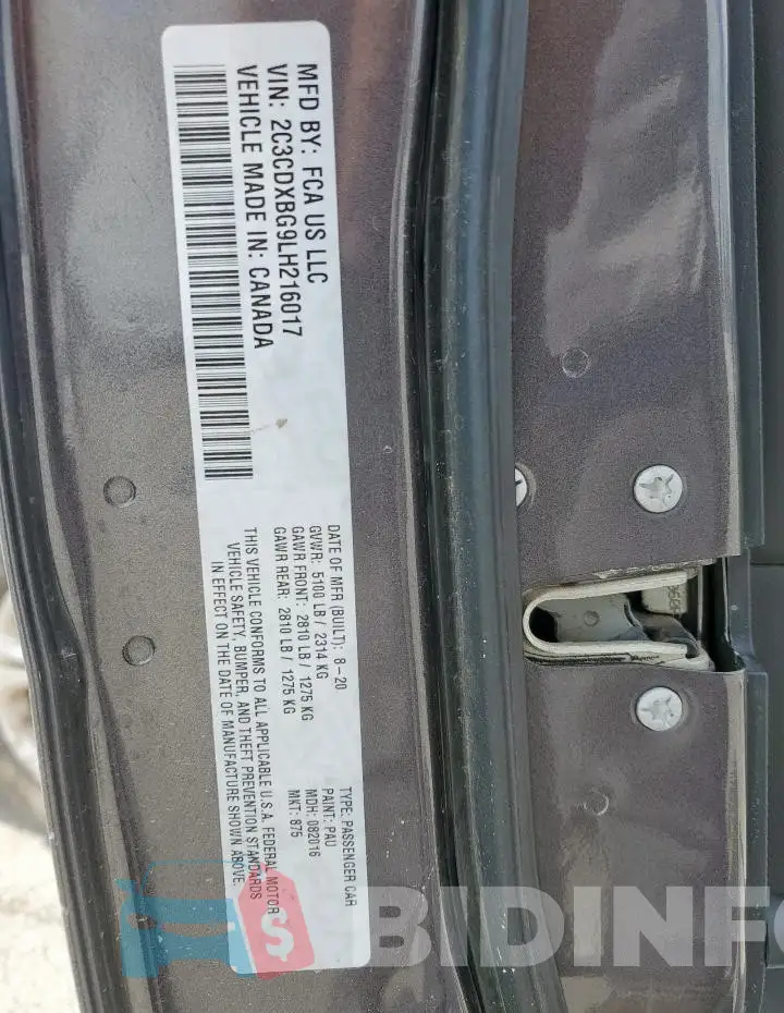 2C3CDXBG9LH216017 Photo# 12