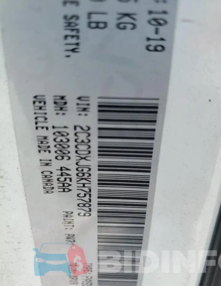 2C3CDXJG6KH757879 Photo# 12