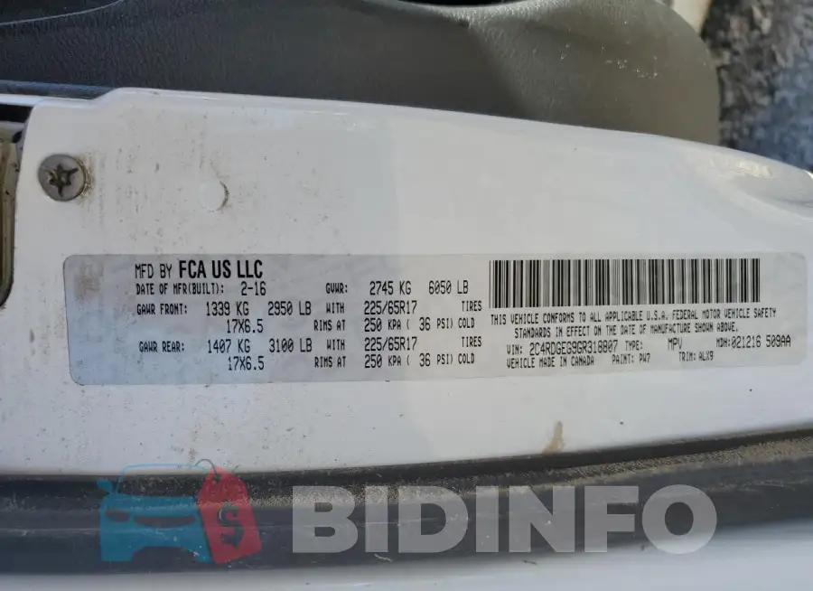 2C4RDGEG9GR318807 Photo# 13