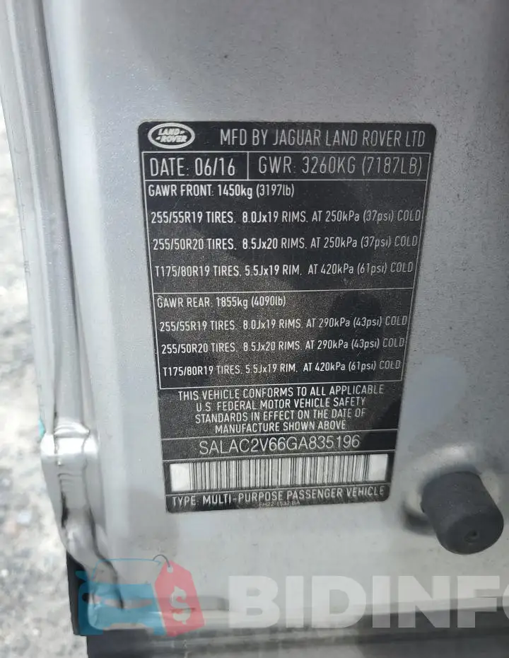 SALAC2V66GA835196 Photo# 12