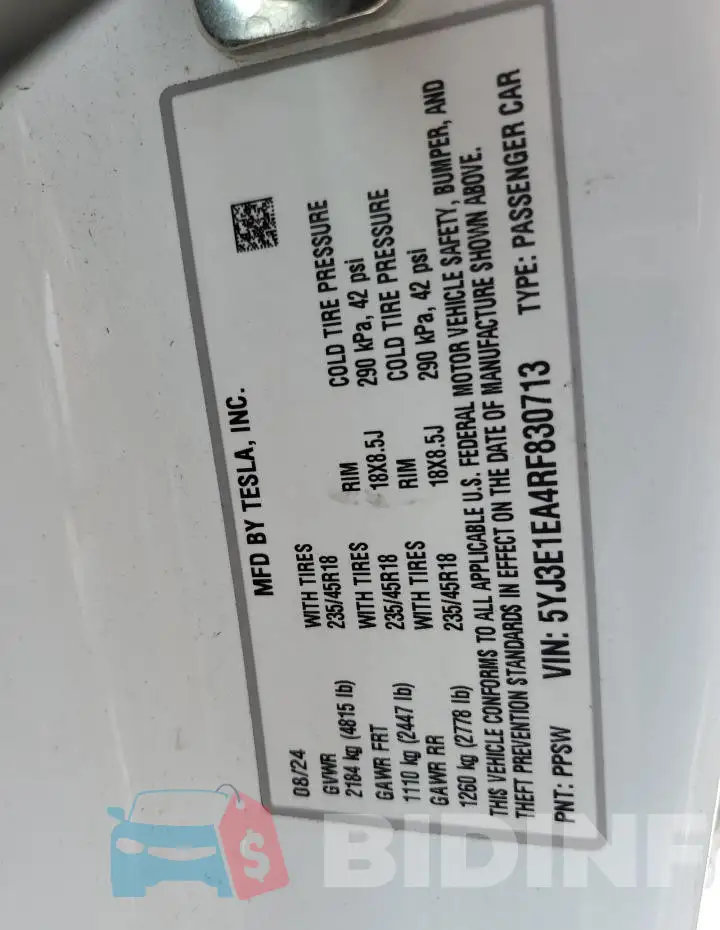 5YJ3E1EA4RF830713 Photo# 12