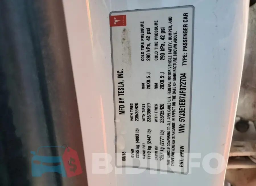 5YJ3E1EB7JF072704 Photo# 13