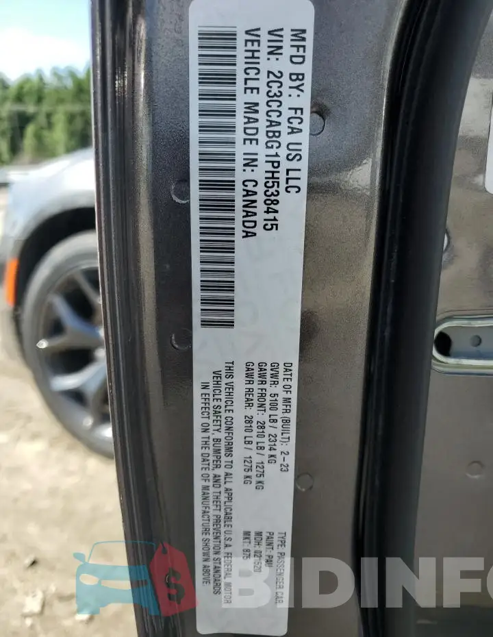 2C3CCABG1PH538415 Photo# 13