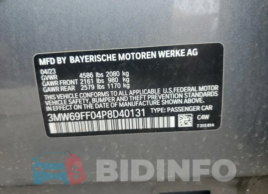 3MW69FF04P8D40131 Photo# 12