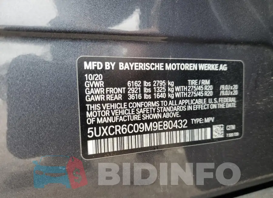 5UXCR6C09M9E80432 Photo# 13