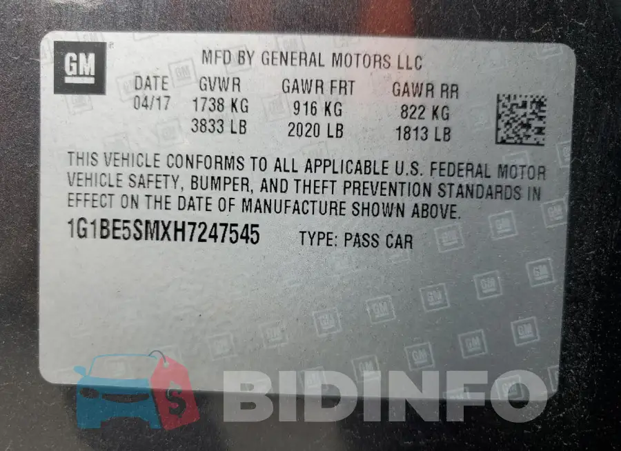 1G1BE5SMXH7247545 Photo# 13