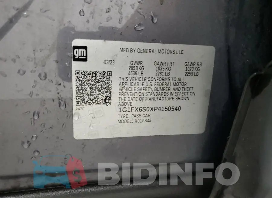 1G1FX6S0XP4150540 Photo# 12
