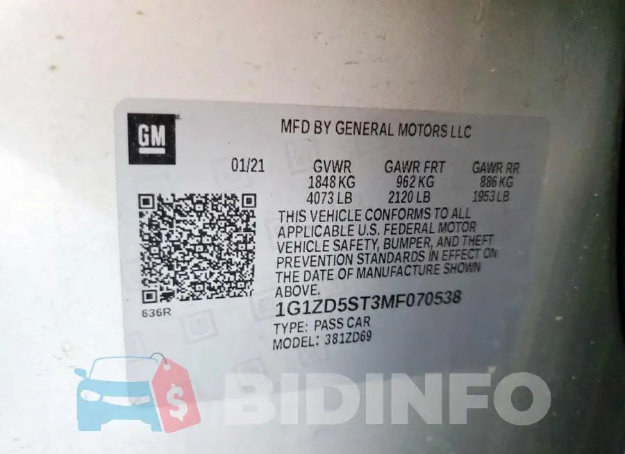 1G1ZD5ST3MF070538 Photo# 12