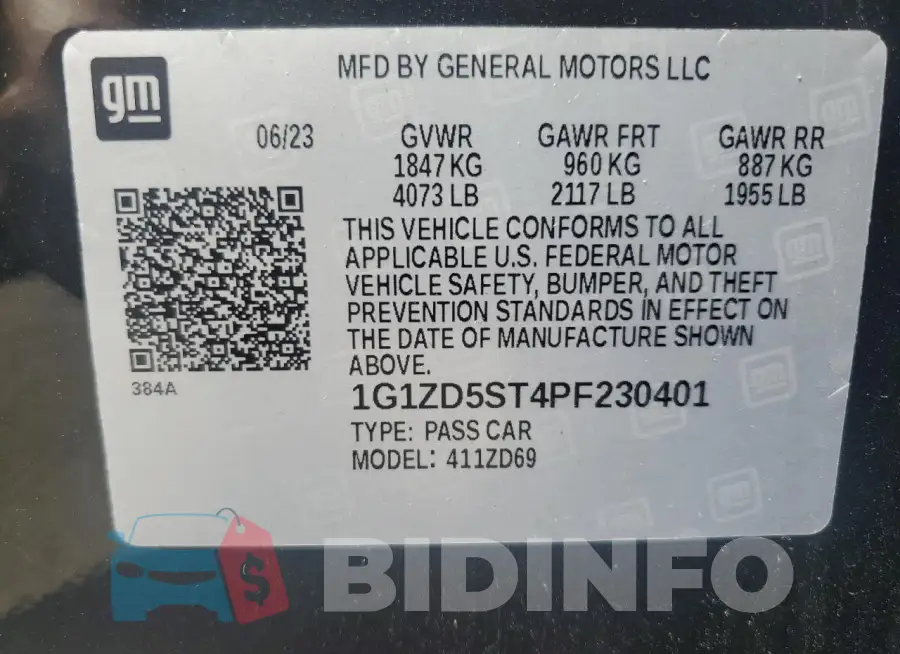 1G1ZD5ST4PF230401 Photo# 12