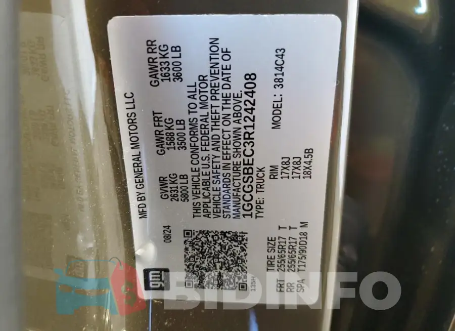 1GCGSBEC3R1242408 Photo# 13