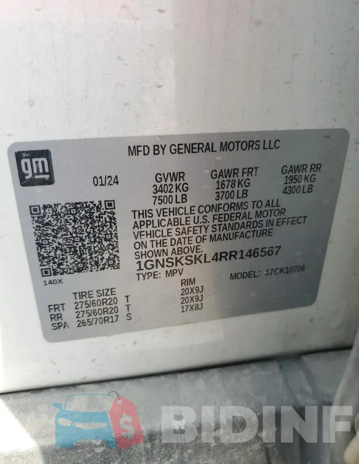 1GNSKSKL4RR146567 Photo# 13