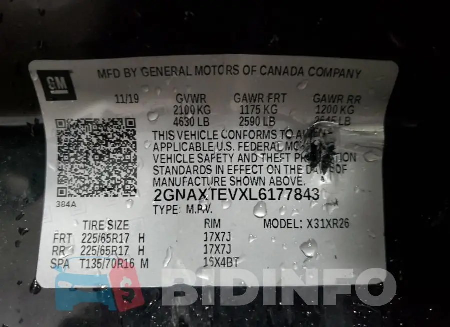 2GNAXTEVXL6177843 Photo# 13