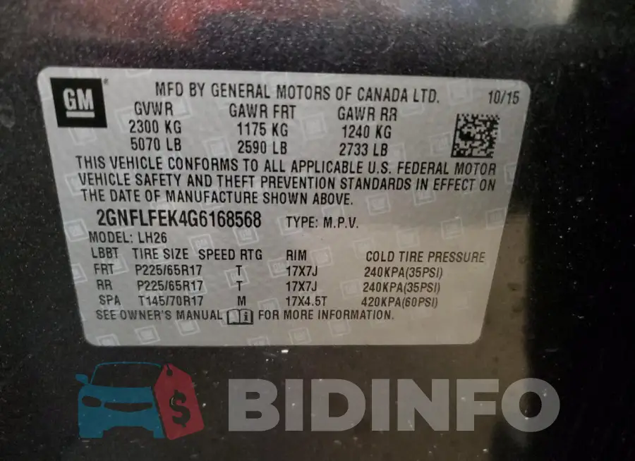 2GNFLFEK4G6168568 Photo# 13